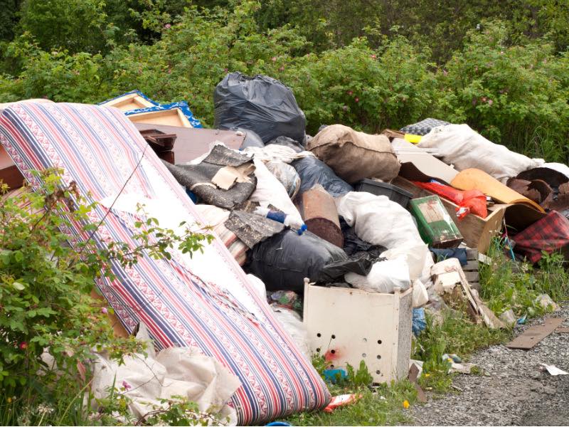 Illegal roadside dumping cleanup