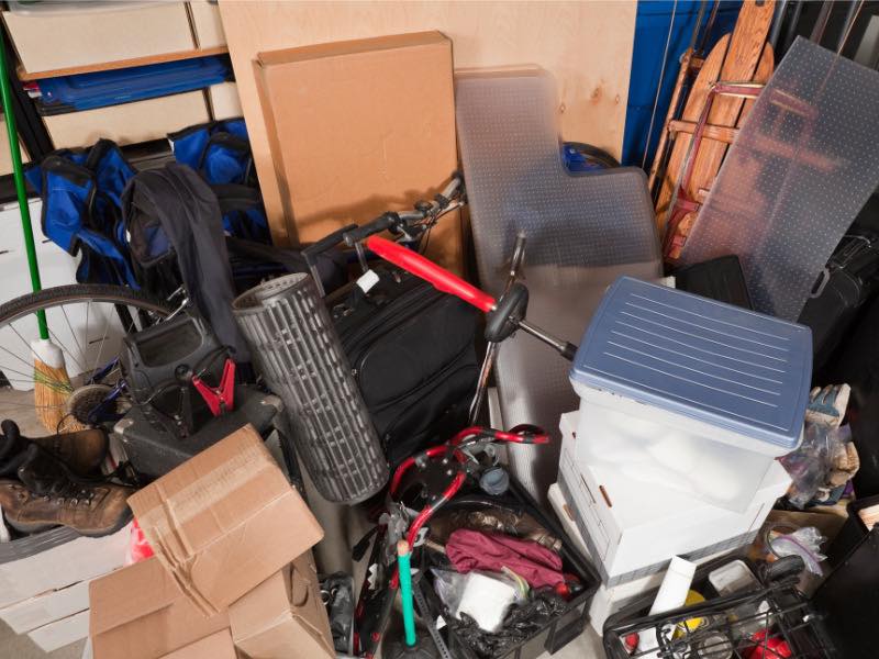 Cluttered storage unit cleanout service