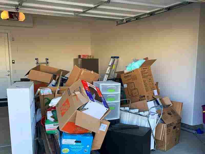 Cluttered garage cleanout service